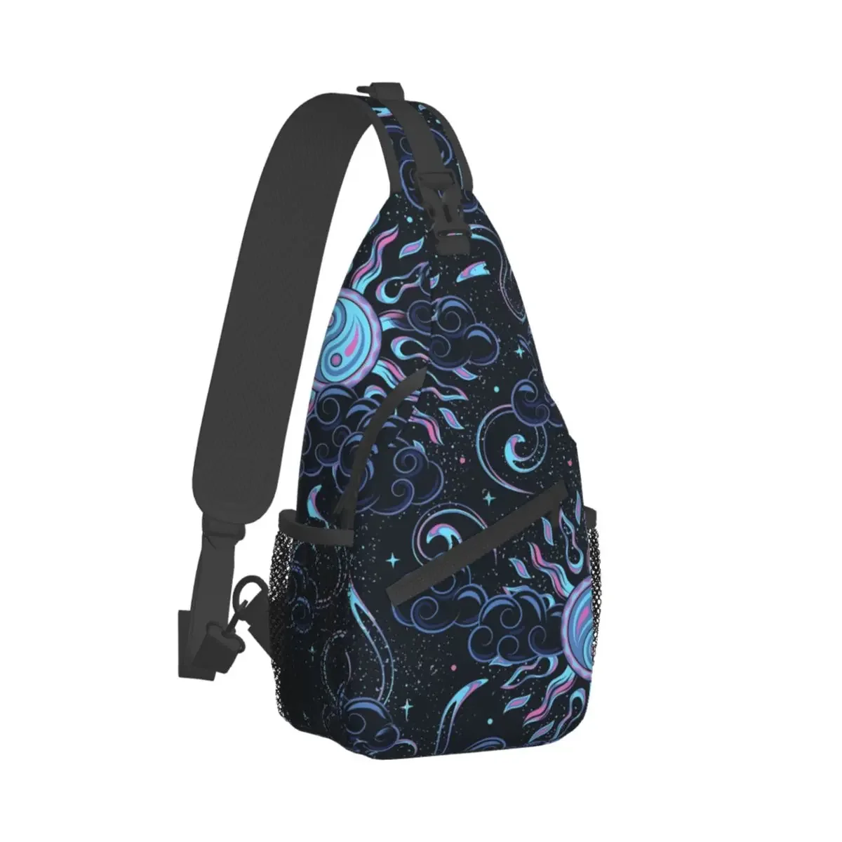 Sun Ying Yang Symbol Mystical Surreal Crossbody Chest Bags Psychedelic Pockets Pack Messenger Sports Teens Shoulder Bag