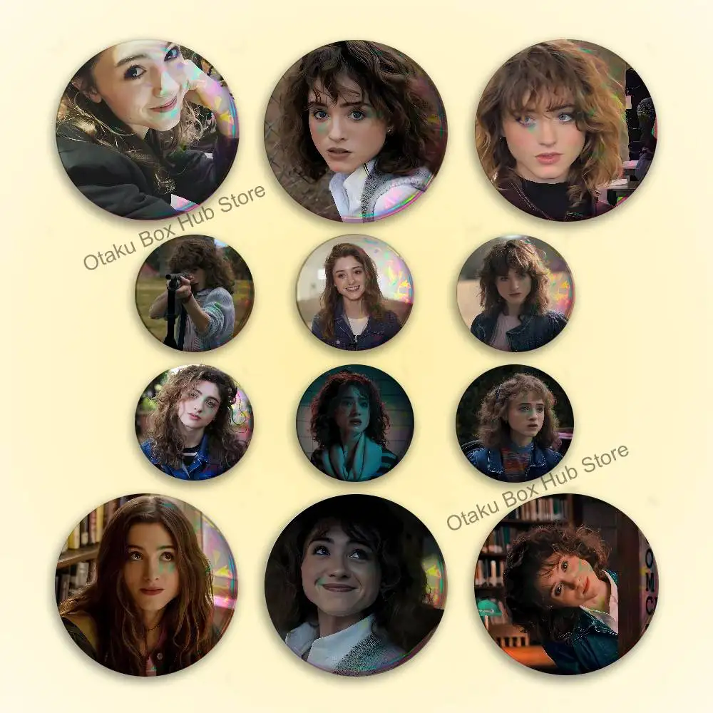 

N-Natalia Hot D-Dyer Reflective Pin Tinplate Round Brooch Cartoon Cosplay Badges for Bag Hat Toys Gifts