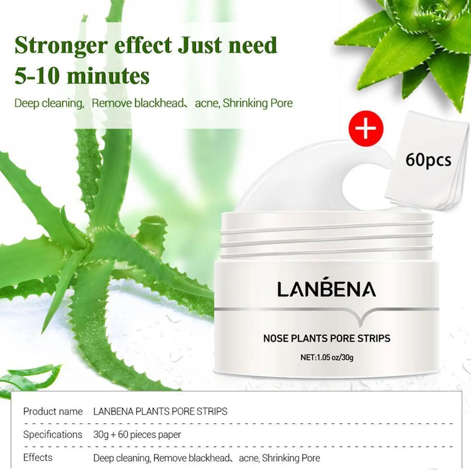 LANBENA Face Blackheads Remover Peel Off Black Dots Mask Stickers strisce Skin Nose Pore Treatment Acne Product Care Facial