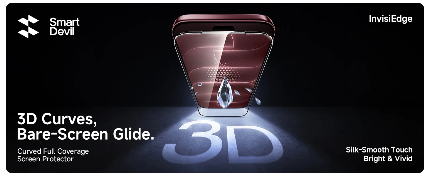 SmartDevil 3D Curves AR Displayschutzfolie für iPhone Duo 18 Pro Max Panzerglas für iPhone 18 Pro 17 HD Anti-Fingerabdruck – Detail 1