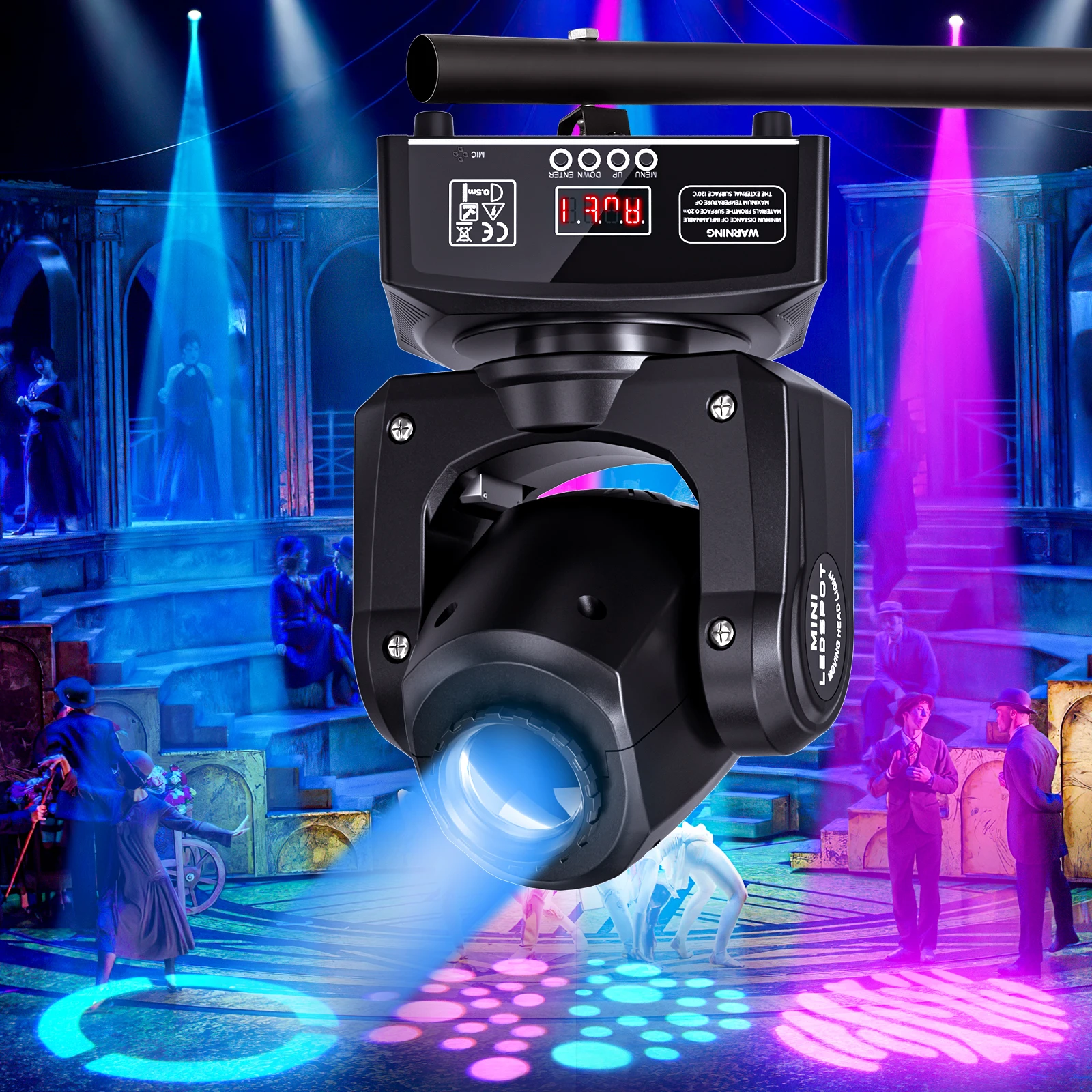 Imagem -02 - Somspot-rgbw Gobo Moving Head Light Beam Dmx512 Stage Effect Projetor para Discoteca Bar Clube Casamento Aniversário