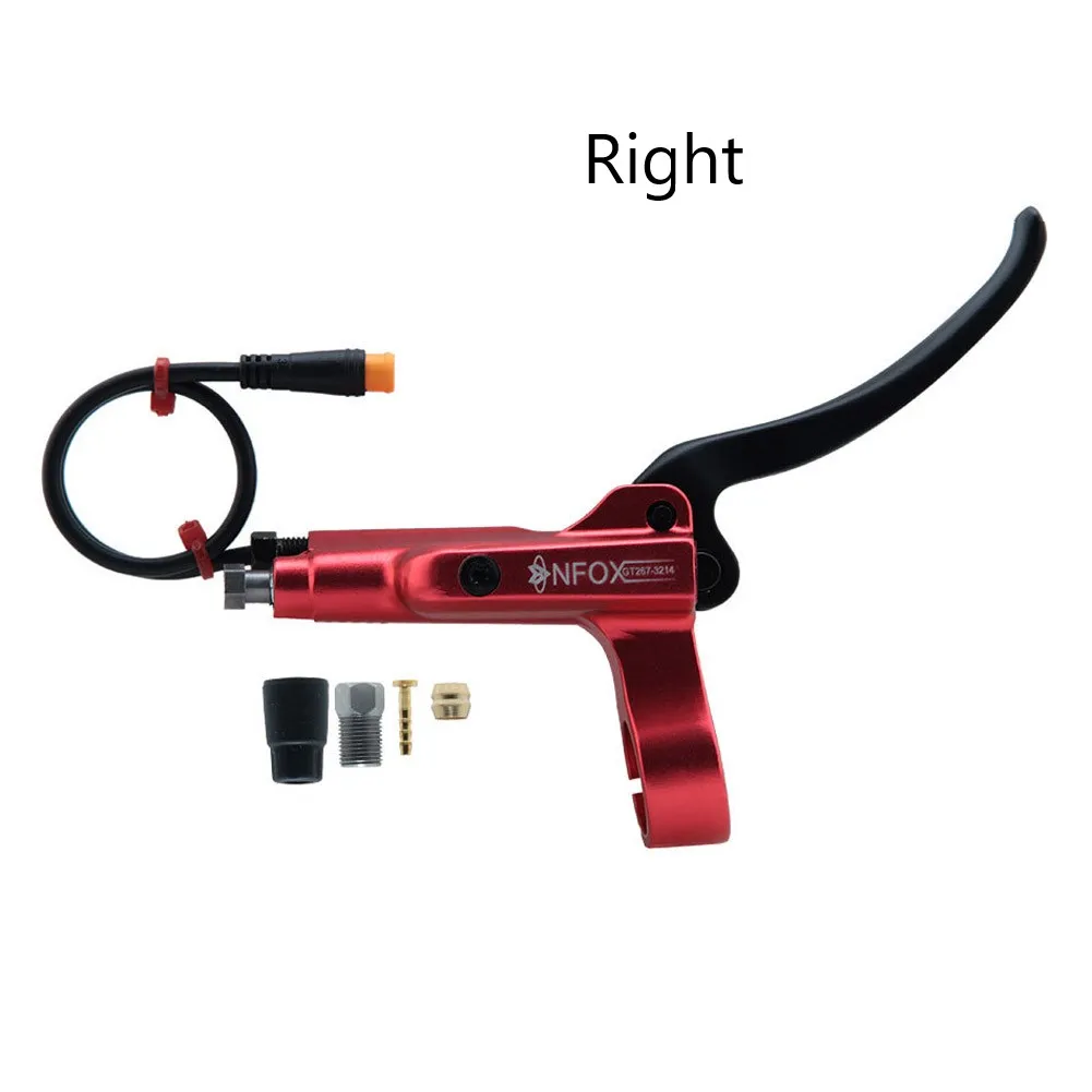 Electric Bicycle Brake Handle 3 Pin For E-Bike Bafang Hall Motor Hydraulic Brake Aluminum Alloy Black/Red Hydraulic Brake Lever