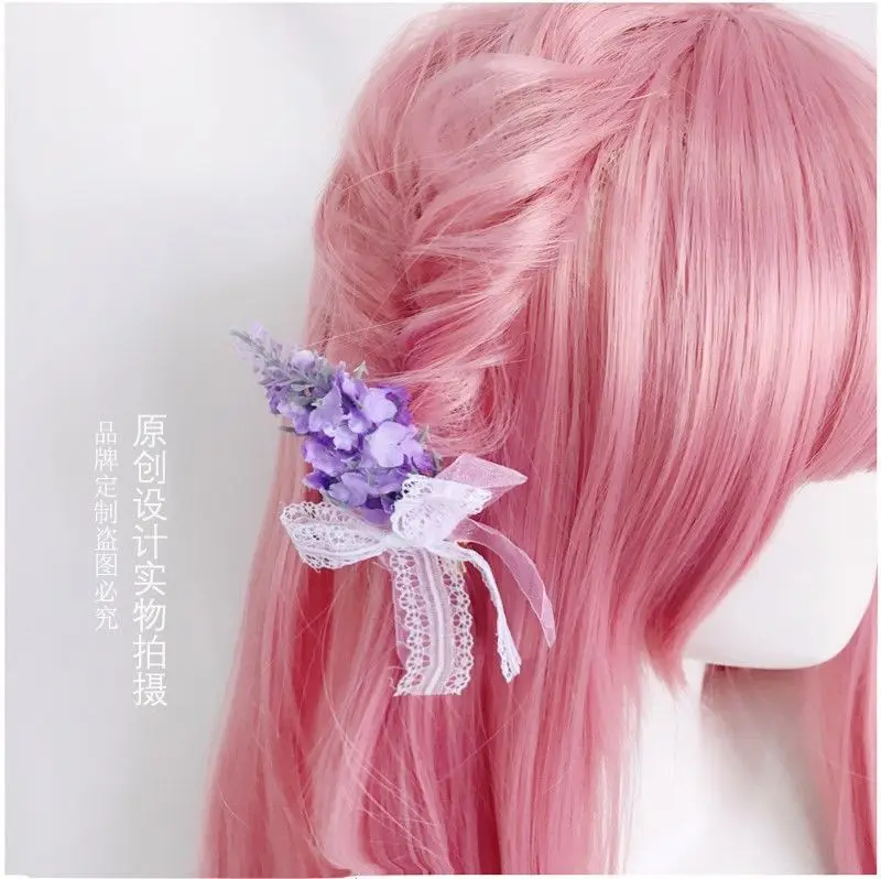 Lolita hairpin headgear lily of the valley bow ribbon hairpin lolita girl lavender hairpin side clip LOLITA accessories