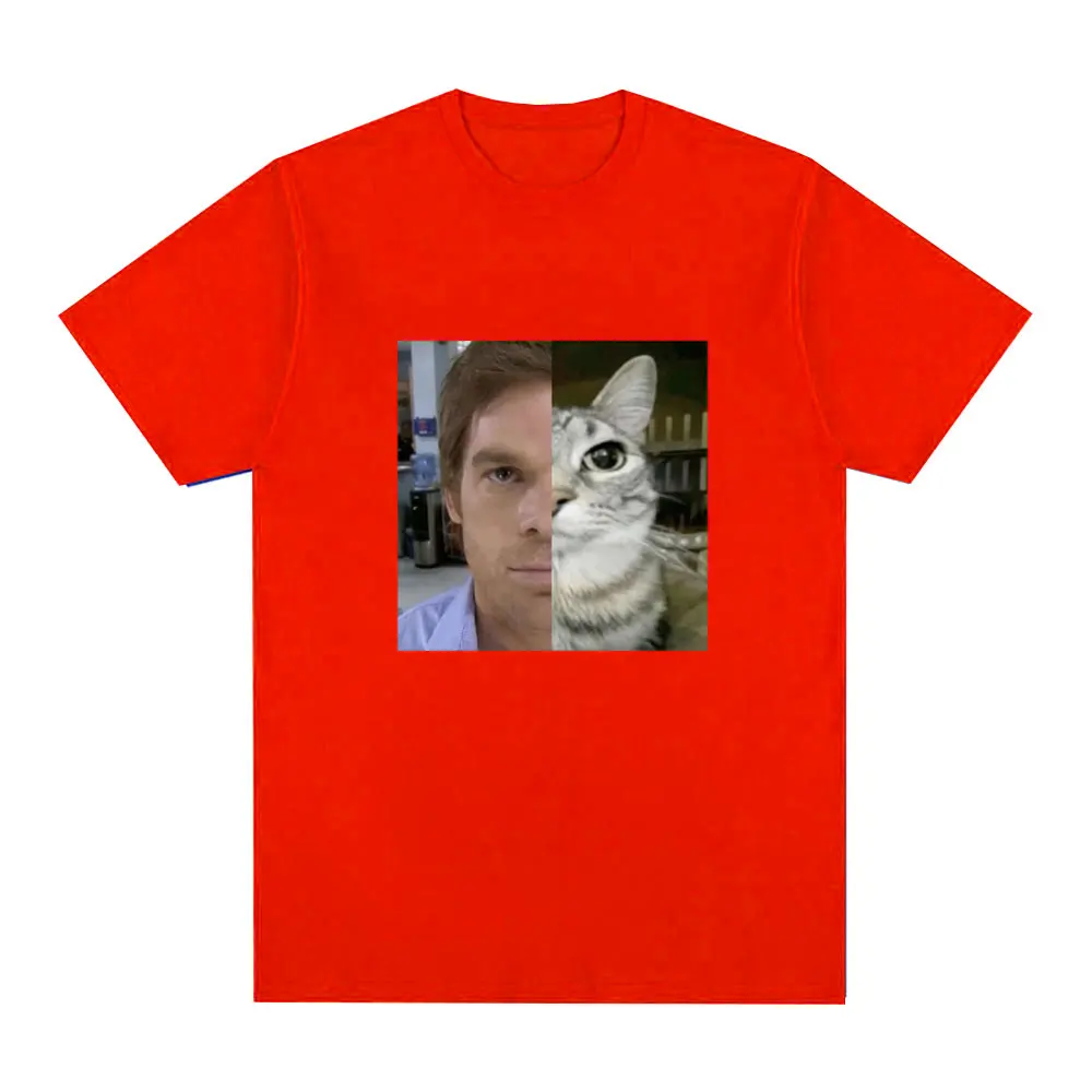 Dexter Morgan Funny Cat Meme Tshirt Cotton Short Sleeve O Neck T-shirt Unisex Streetwear Stye Mens Clothes Harajuku Classic Tops