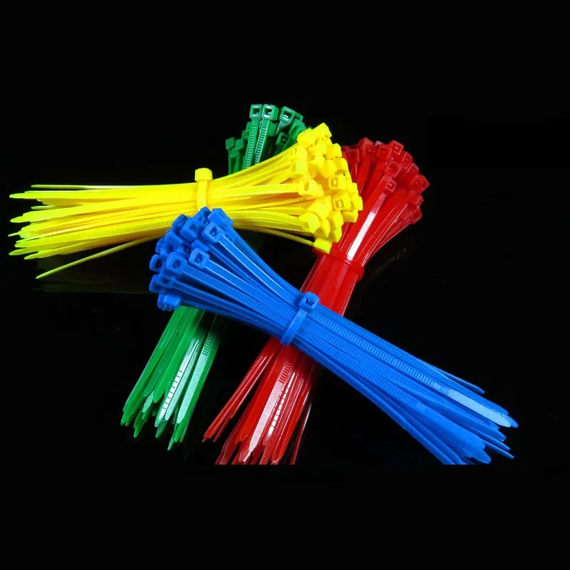 

100pcs/bag 8 Color 2.5mmx100mm 2.5mm*100mm Self-Locking Nylon Wire Cable Zip Ties Cable Ties White Black Organiser Fasten Cable