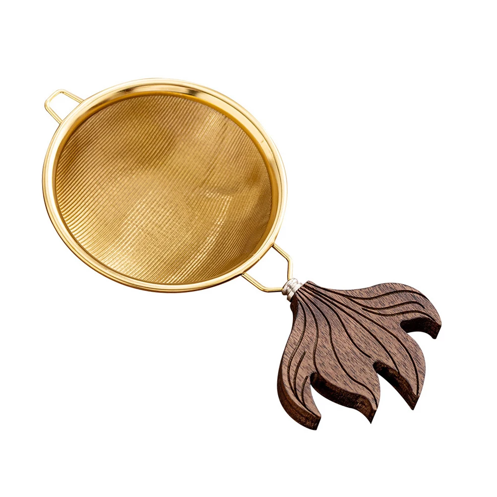 

Fair Cup Filter Tea Ball Mesh Strainer Infuser Black Walnut Wood Stainless Steel High Temp Resistant Tea Infuser Basket