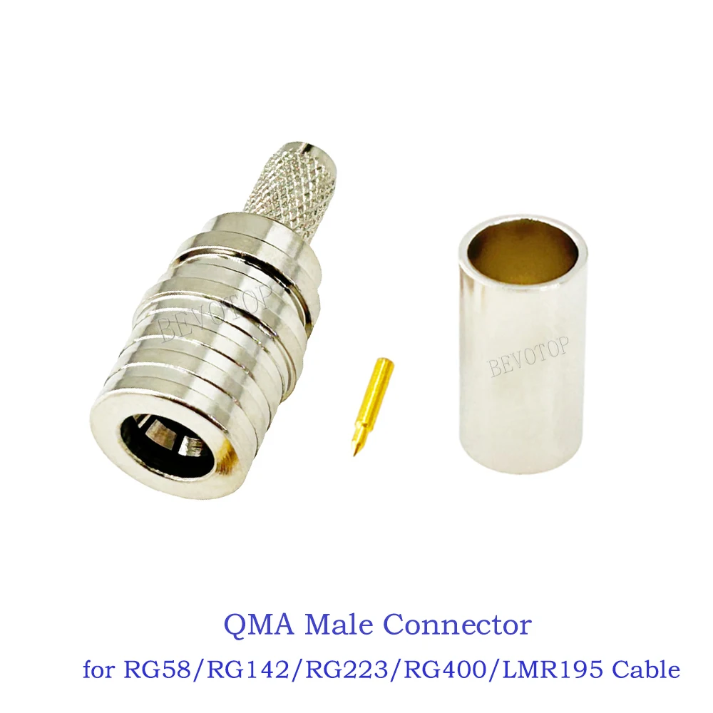 10PCS/Lot QMA Male/Female Crimping 50-3 RF Connector Nickel plated 50 Ohm QMA for RG58/RG142/RG400/RG223/LMR195 RF Coaxial Cable