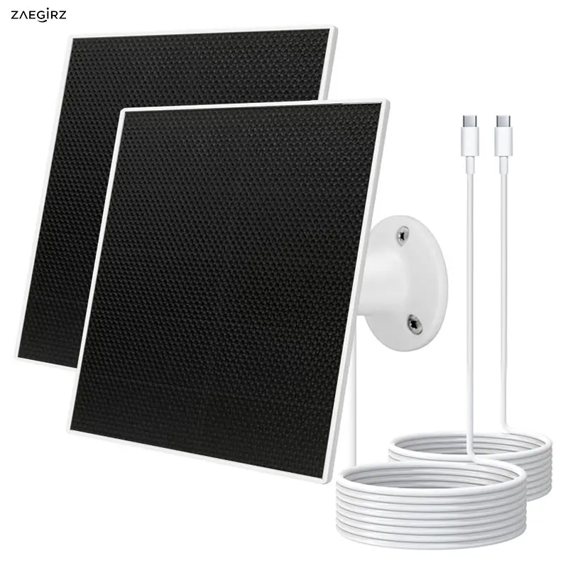 업그레이드된 ETFE 5V 태양광 패널 충전기 2m/6.5Ft Type-C 충전 케이블 야외용 논스톱 충전 충전식 보안 카메라