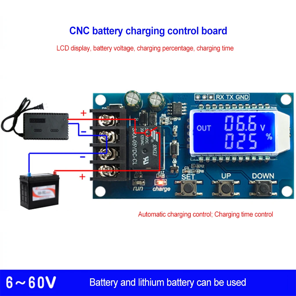 6-60v Battery Protection Module Charge Board Controller Connector Display