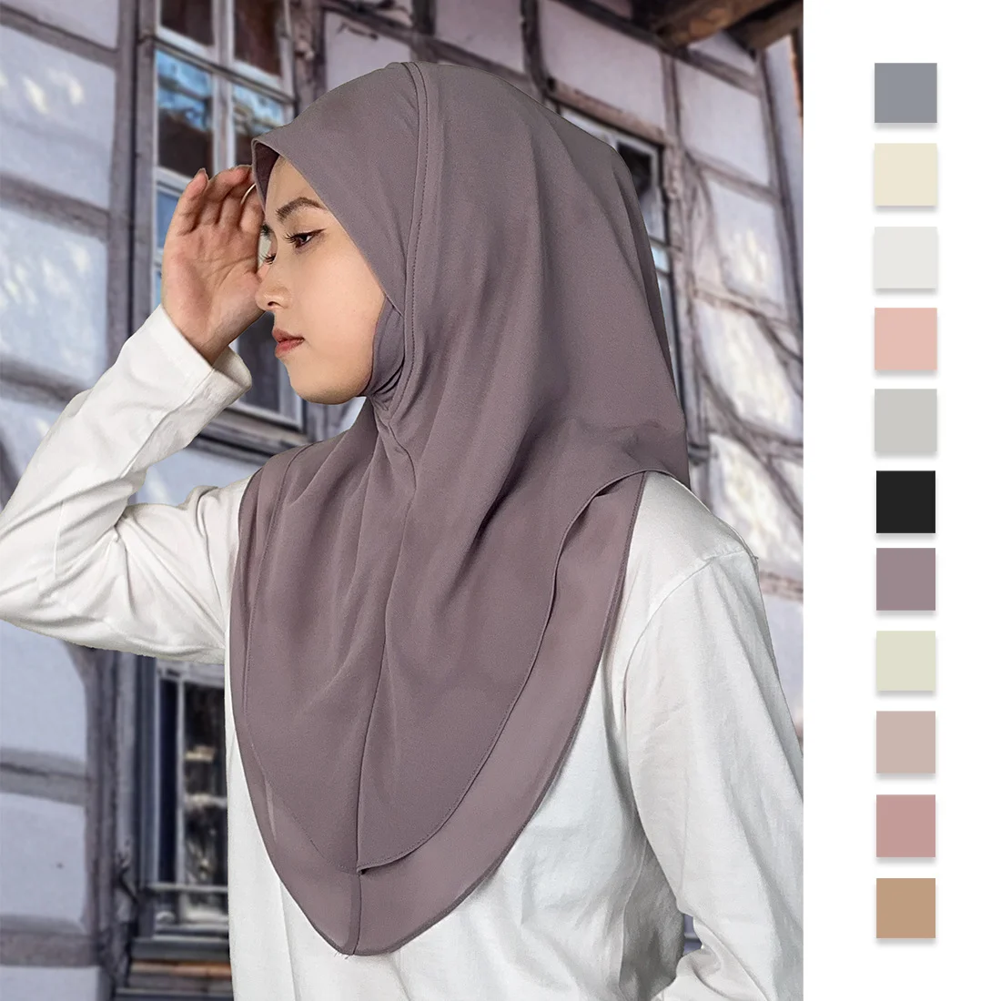 حجاب أميرا نسائي حجاب فوري وشاح شو خيمار دانتيل عمامة متواضعة صلاة مسلمة حجاب جلباب عربي نسائي Musulman #1