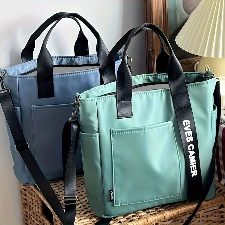 Oxford wasserdichte Handtasche, Umhängetasche für Damen, weiche Tragetasche mit Reißverschluss, mehrere Fächer, Polyesterfutter. – Detail 14