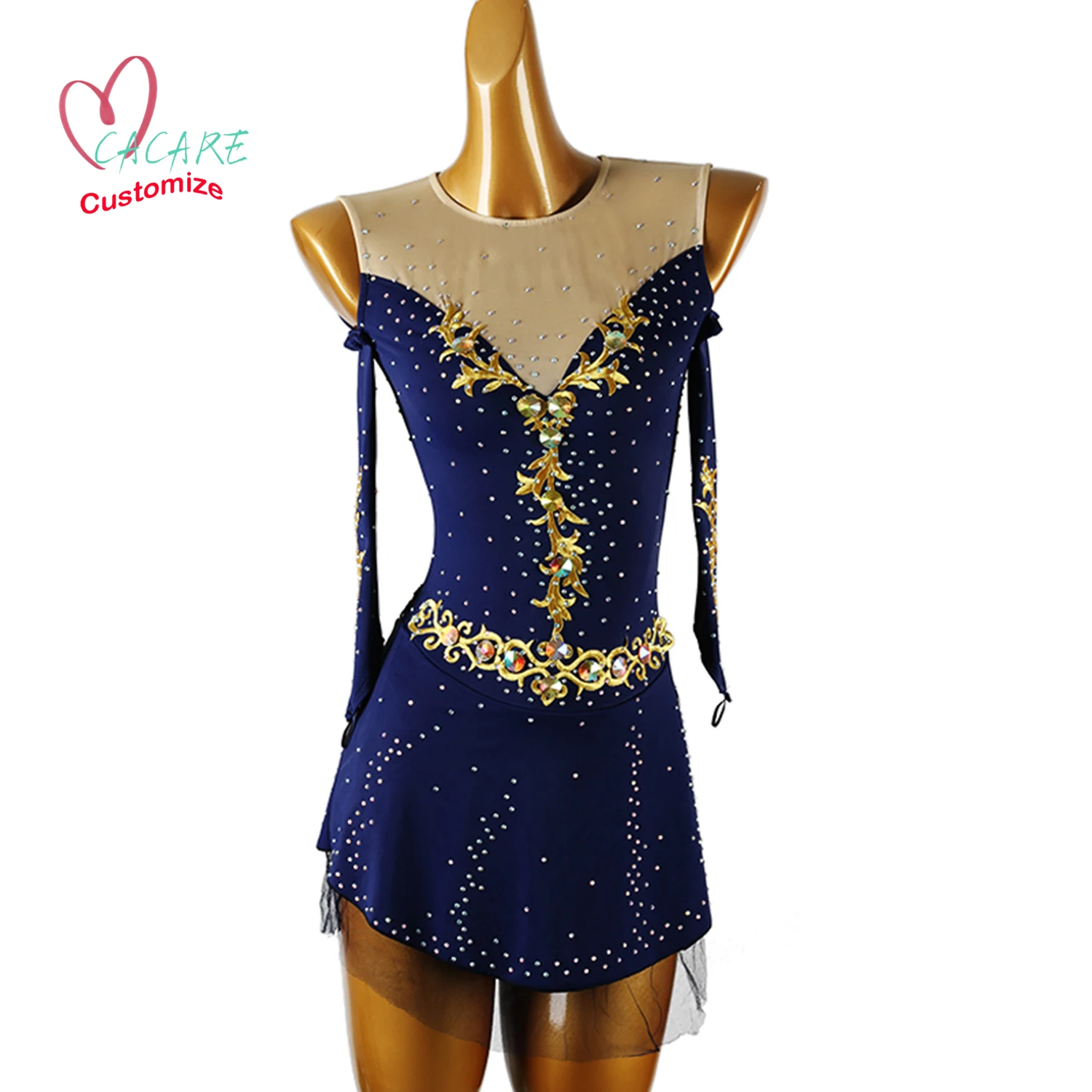 Платье для фигурного катания, танцевальная одежда, сценический костюм, одежда для девочек, детская одежда, художественное платье для катания на коньках, танцевальный купальник Samba 002