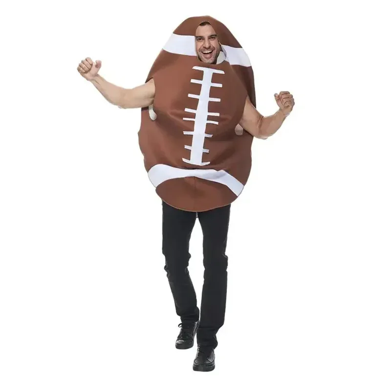 Divertido disfraz de fútbol americano para adultos, monos Unisex de Halloween, trajes de Cosplay de pelota de Rugby para hombres, accesorios de Rugby, regalo para fanáticos del partido