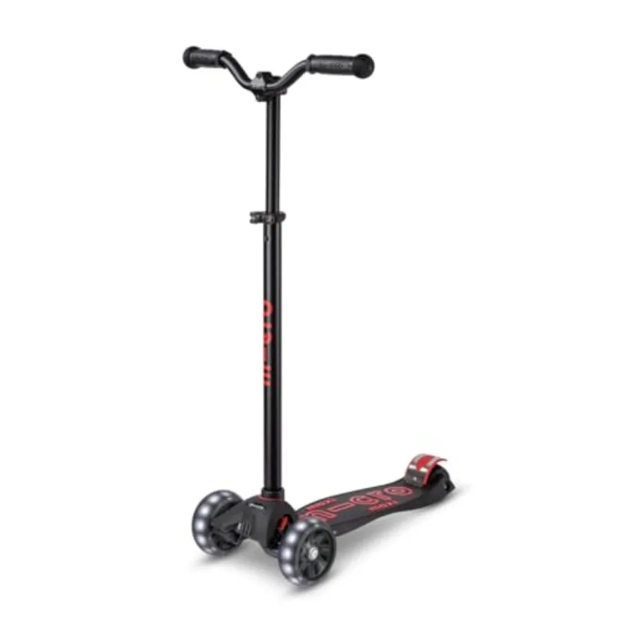 Patinete Eléctrico Maxi Deluxe Pro LED para Edades de 5 a 12 Años, Diseño de 3 Ruedas con Sistema Lean-to-Steer, Manillar Estilo Chopper, Ruedas Anchas de PU con LED