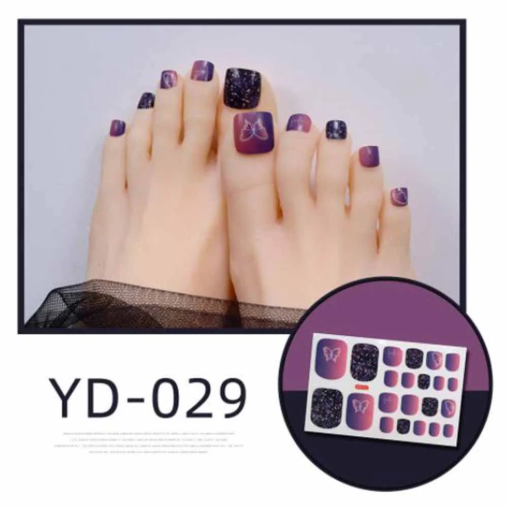 Calcomanías adhesivas Para uñas de los pies, cobertura completa, envolturas adhesivas Para uñas de los pies, decoraciones para puntas de uñas de los pies, Pegatinas Para Uñas