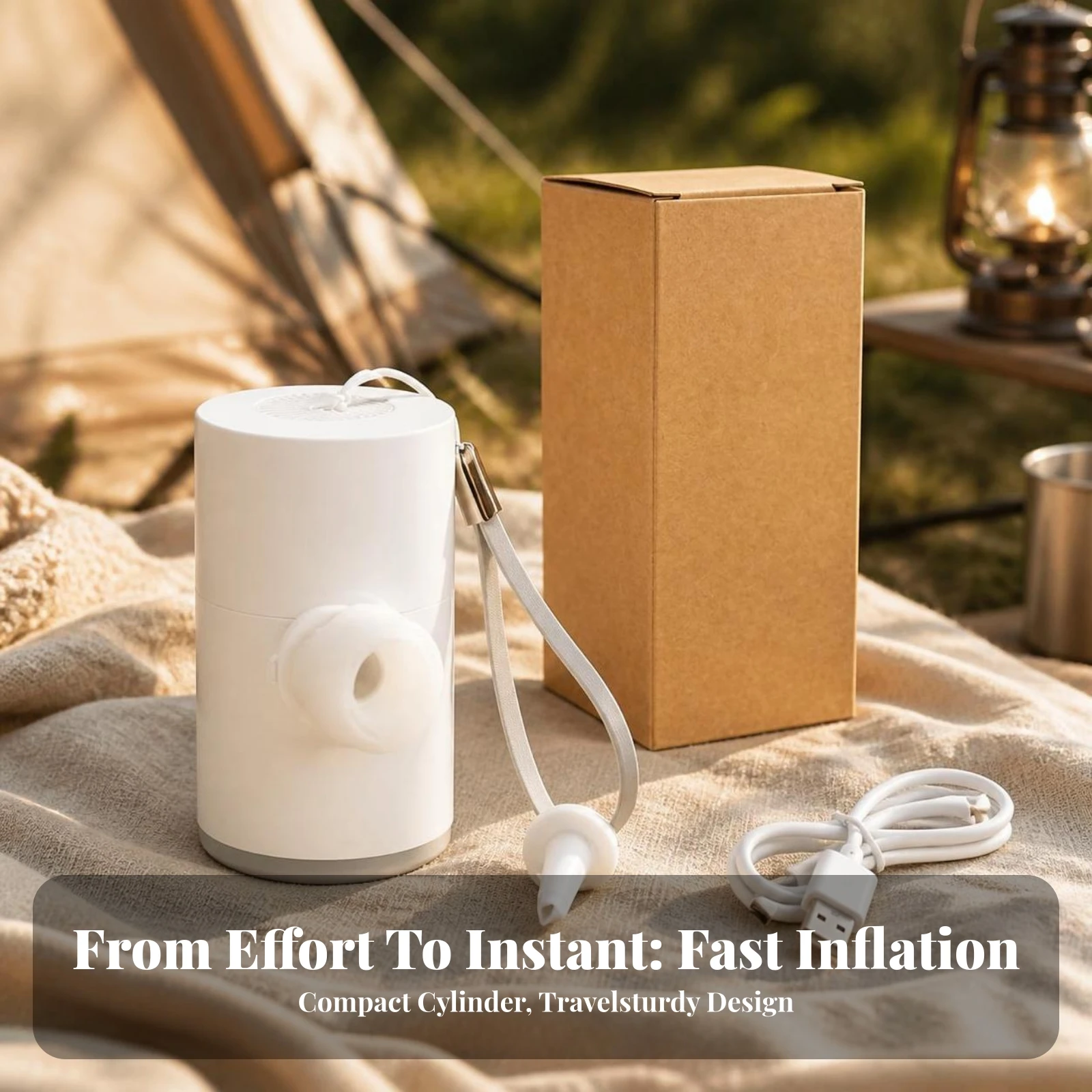Inflator Multifunctional Electric Air Pump with Lantern Rechargeable Inflator Lightweight for Campers, Camping, Emergencies