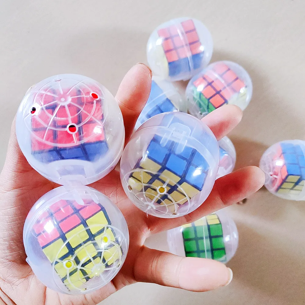 12Pcs Puzzle Cube Surprise Capsule Egg Ball Educational Toys For Kids Birthday Party Favors Pinata Filler Rewards Giveaway Gift