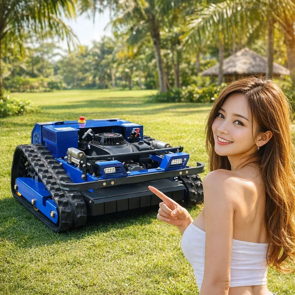 

Customized 550mm Cutting Width Remote Control Tracked Lawn Mower With One-On-One Beauty Customer Service