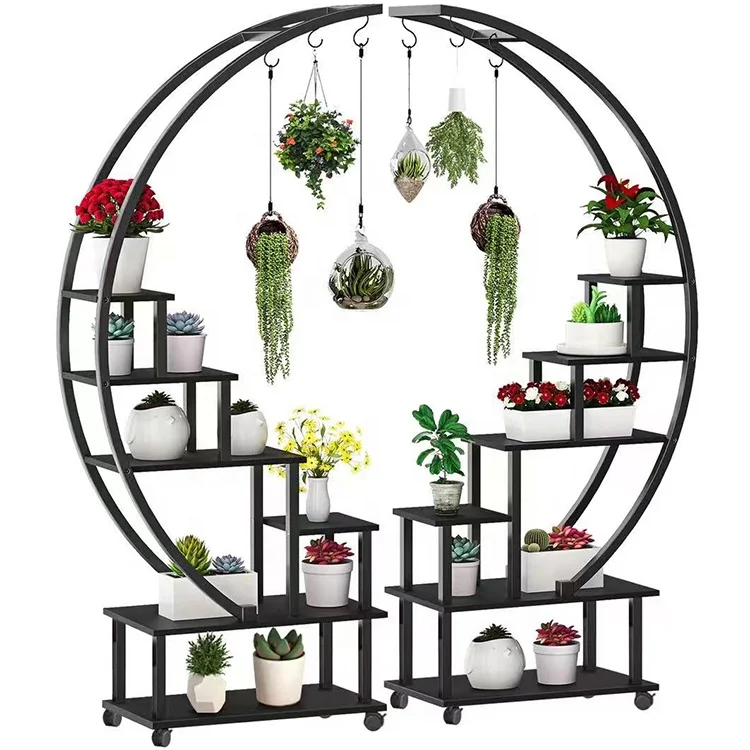 &Flower Stand Designs  Plant Pot Stands Set Metal Flower Display Rack Indoor Iron Metal Plant Stand