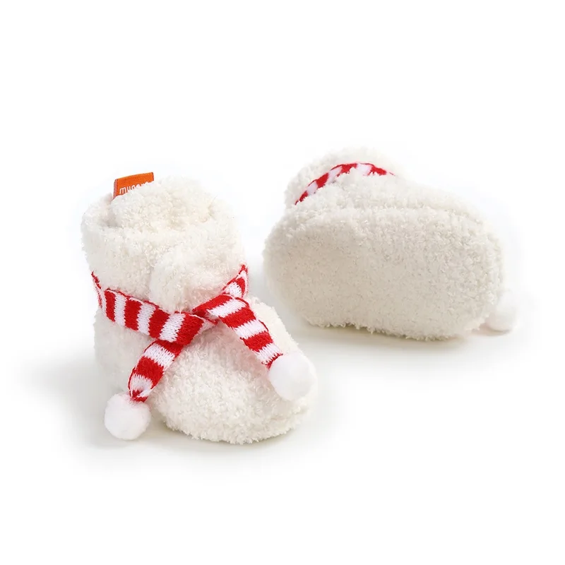 Cute Newborn Infant Baby Girls Boys Warm Fleece Winter Christmas Boots First Walkers Slippers Crib Shoes