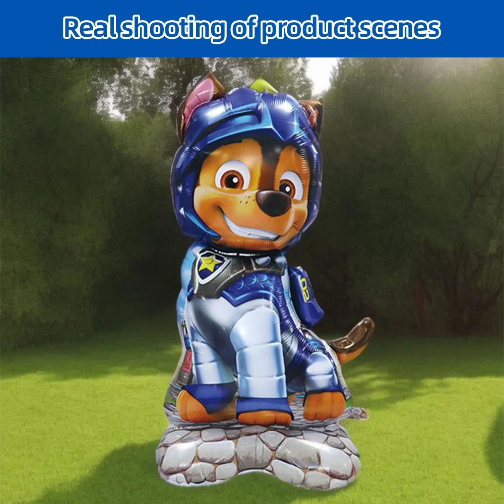 

3D Paw Patrol Themed Aluminum Foil Balloon - Cartoon Dog & Ryder Design, Children's Birthday Party Backdrop Decoration Supplies
