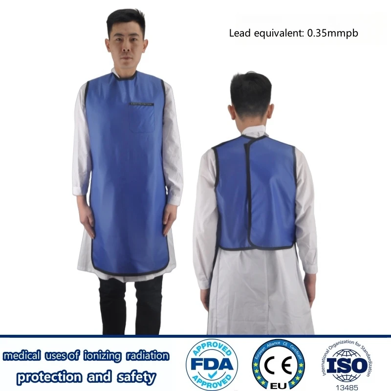 X-ray radiation protective 0.35mmpb long lead vest radiology department protezione radiologica gilet lungo in piombo soprabito