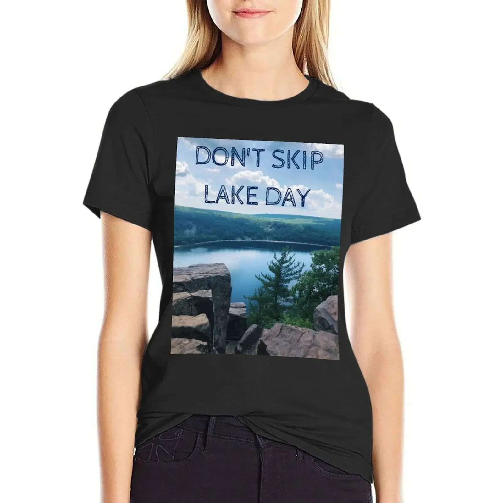 

Don't Skip Lake Day - Devil's Lake, футболка WI, винтажная одежда по индивидуальному заказу, корейская мода, футболка в стиле вестерн, платье для женщин