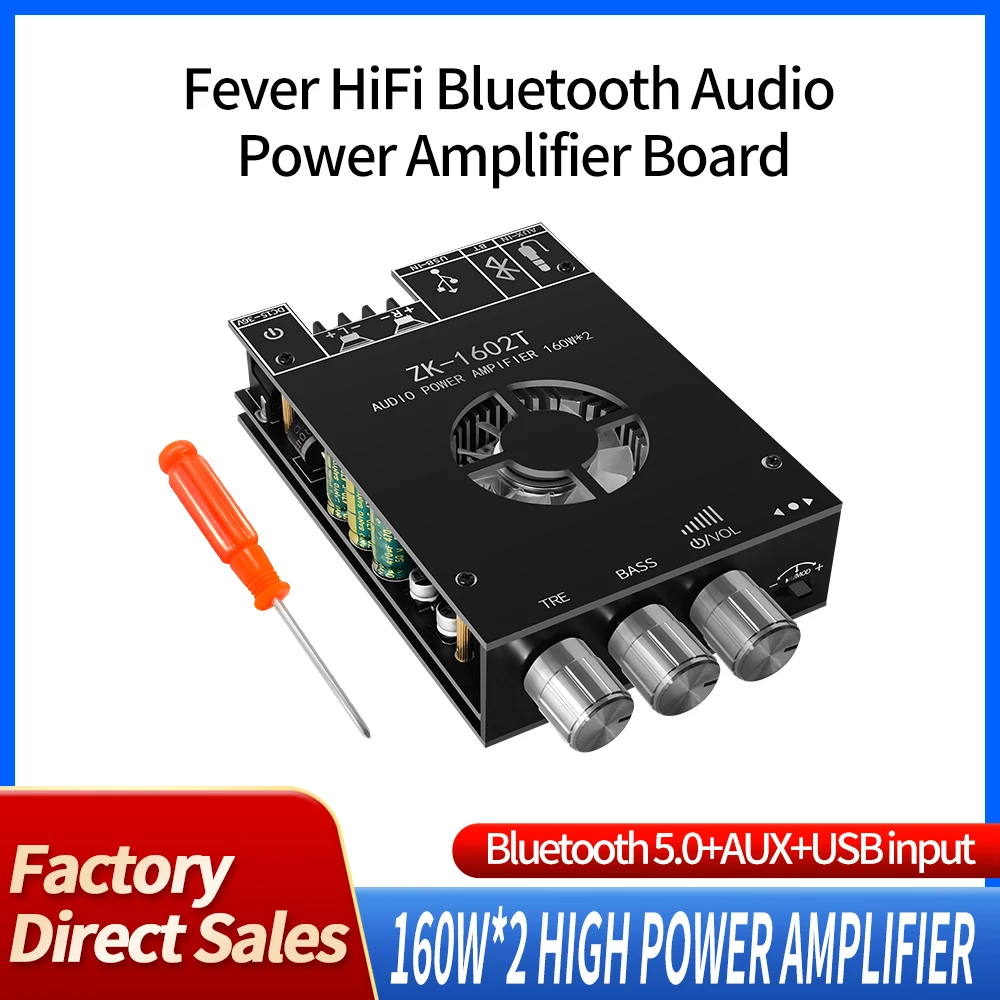 2.1 channel Bluetooth digital amplifier module, high and low frequency modulation super subwoofer high-power ZK-TB21