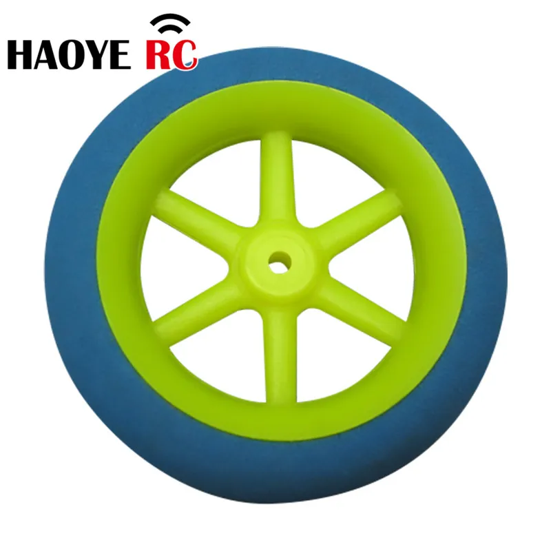 Haoye 10Pcs/Lot  6-Spoke Wheels Sponge Tire Color Blue Super Light Foam Wheels Dia30-50mm For RC Aircraft Model Accessories