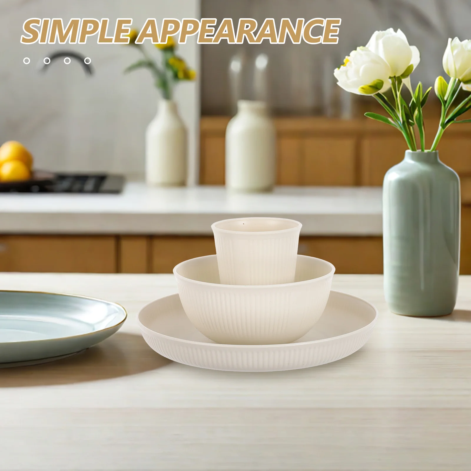 

18pcs Portable Dinnerware Set For 6 Unbreakable Plates Bowls Cups Reusable Microwave Dishwasher Safe Camping Travel Party