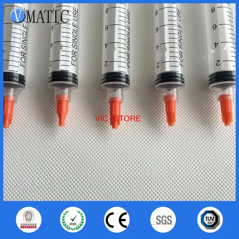 Free Shipping 5 Pcs 10ml Manual Syringe With 5 Pcs Red Tip Cap (5Sets/Bag)