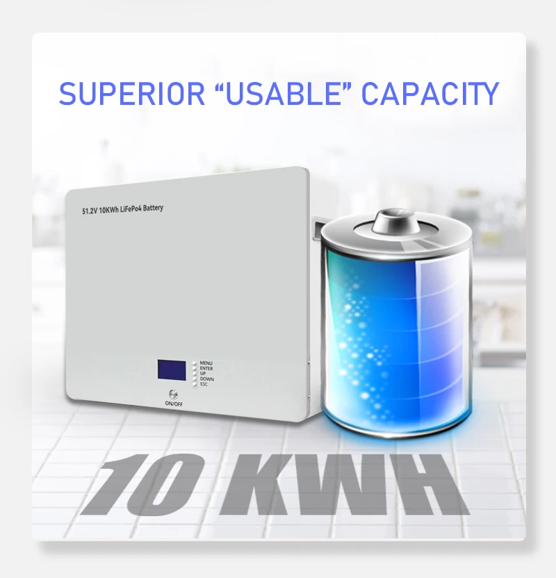 10kwh Lifepo4 Lithium 48v 200ah Power Wall Battery Solar Energy Storage System Back Up Pack batteries solaire Home Power Battery