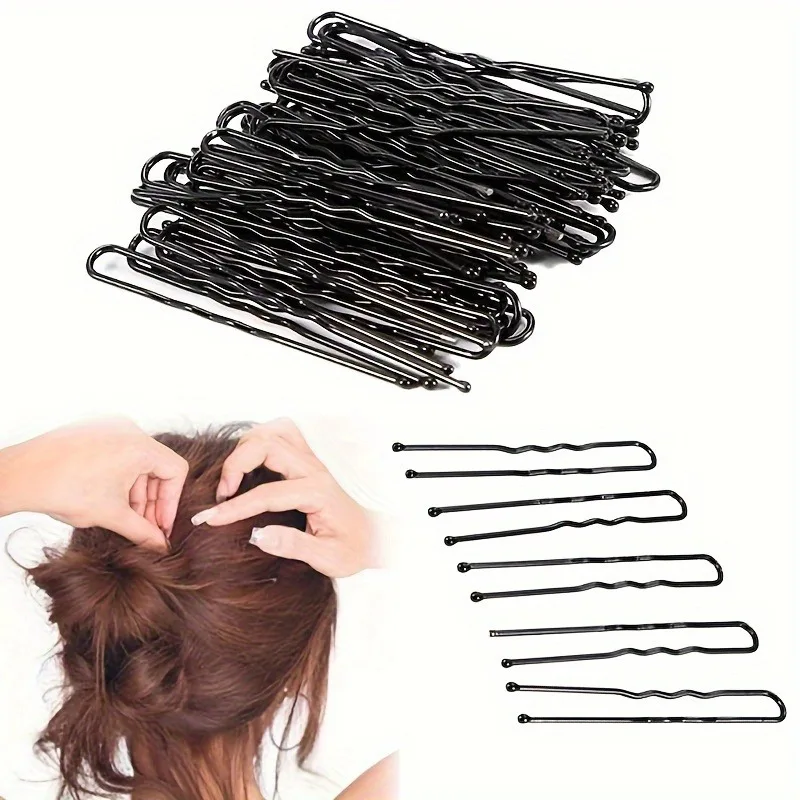 Einfarbige U-förmige Haarnadeln, einfacher Stil, Brautfrisur-Zubehör, Brötchenhalter für Hochzeit, Schleier, Griff, Haarspangen für Hochsteckfrisuren