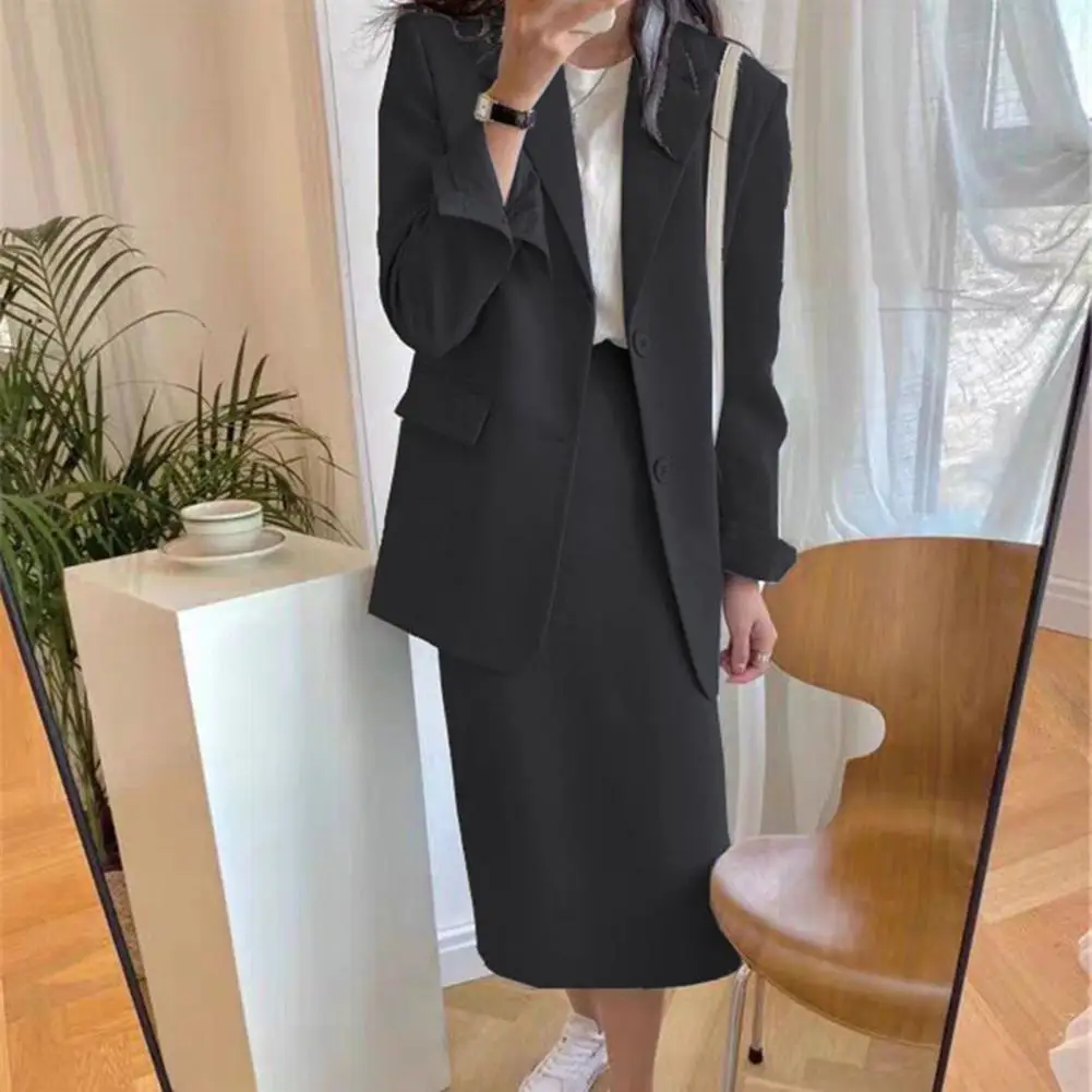 Japanese Style Suit Half Skirt Set For Women Spring Autumn Suit Coat High Waisted Skirt Set Professional Commuting Two-piece Set