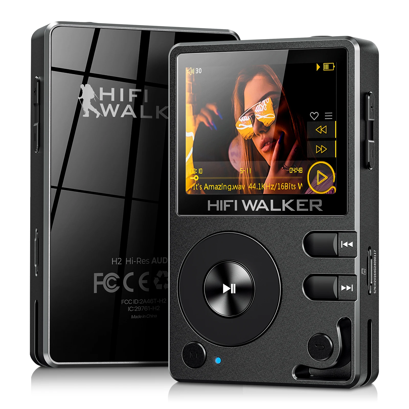 

HIFI WALKER H2 Hi-Res MP3 Music Player Bluetooth Portable 128GB High Sound Quality DAC FLAC APE Type-C Digital Audio Player