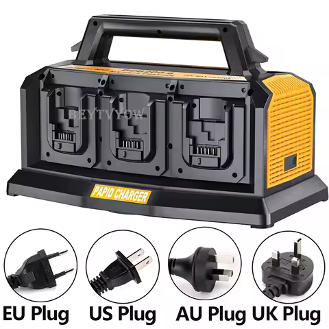 Super Battery Charger for Dewalt 20V Battery And FlexVolt 20V/60V Battery Rapid Charger Station 6 Ports Simultaneously Charged