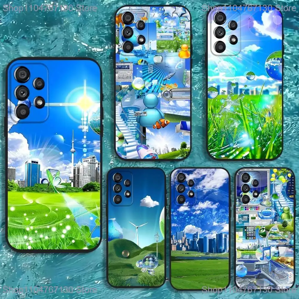 

Frutiger Aero Phone Case For Samsung Galaxy A20,A21s,A22,A31,A32,A52,A53,A72,73,A80 Soft Black Cover