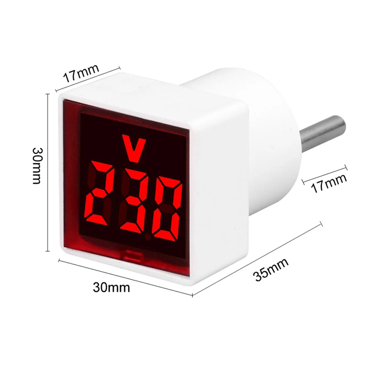 Digital Voltmeter Square AC220V Square Voltage Tester with LED Display and Indicator Light EU Plug Green-Grocery