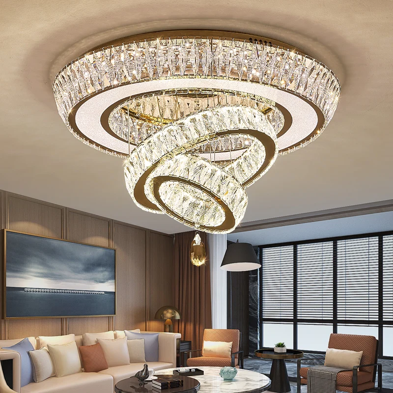 Modern Light Luxury Ceiling Led Crystal Ceiling Light Home Decoration Living Room Hall Bedroom Dining Room Kitchen Lighting