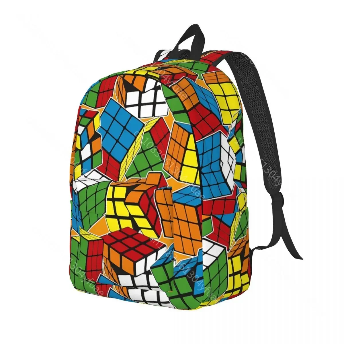 Magic Cube Print Backpack Funny Speed Cubing Women Polyester Workout Backpacks Print Aesthetic School Bags Rucksack