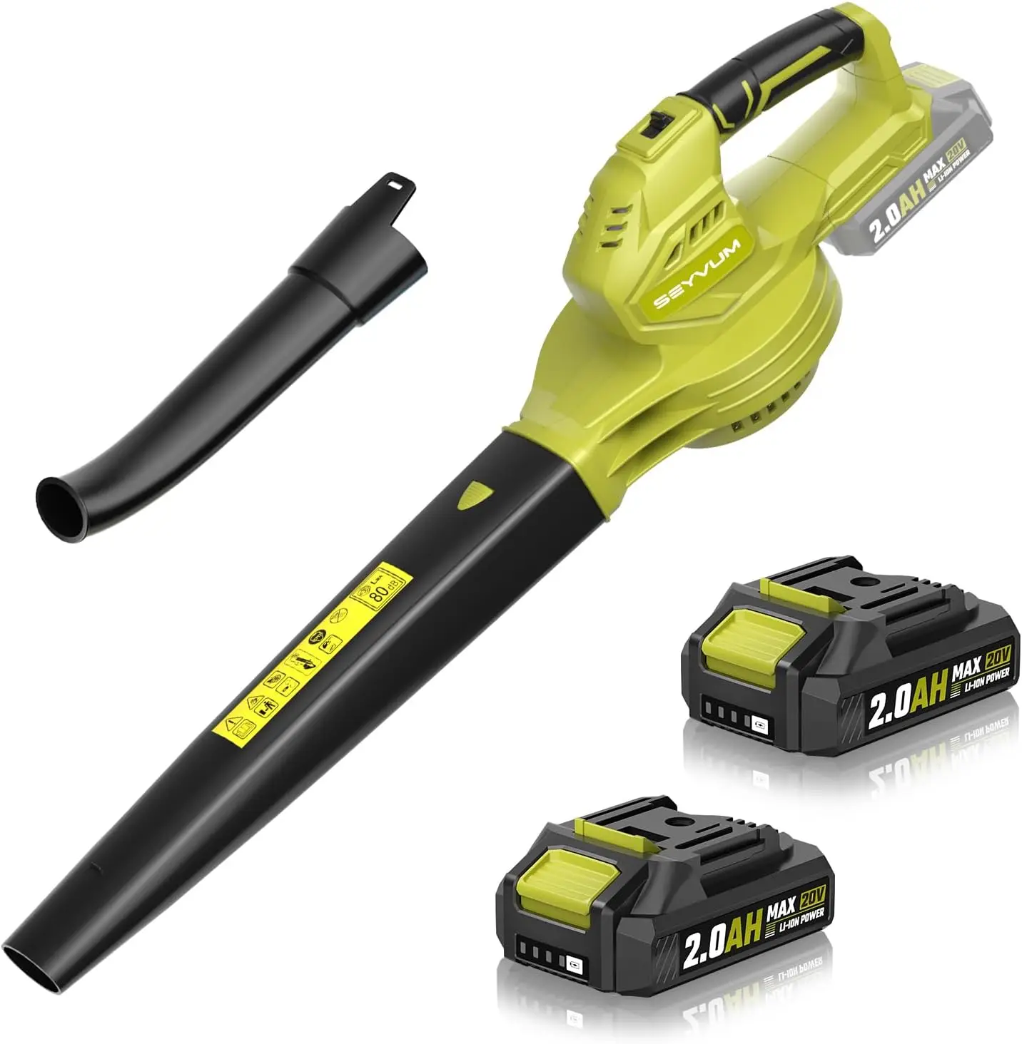 

Cordless Leaf Blower 20V, 350 CFM 150 MPH with 2 Batteries, Fast Charger, for Lawn & Garden