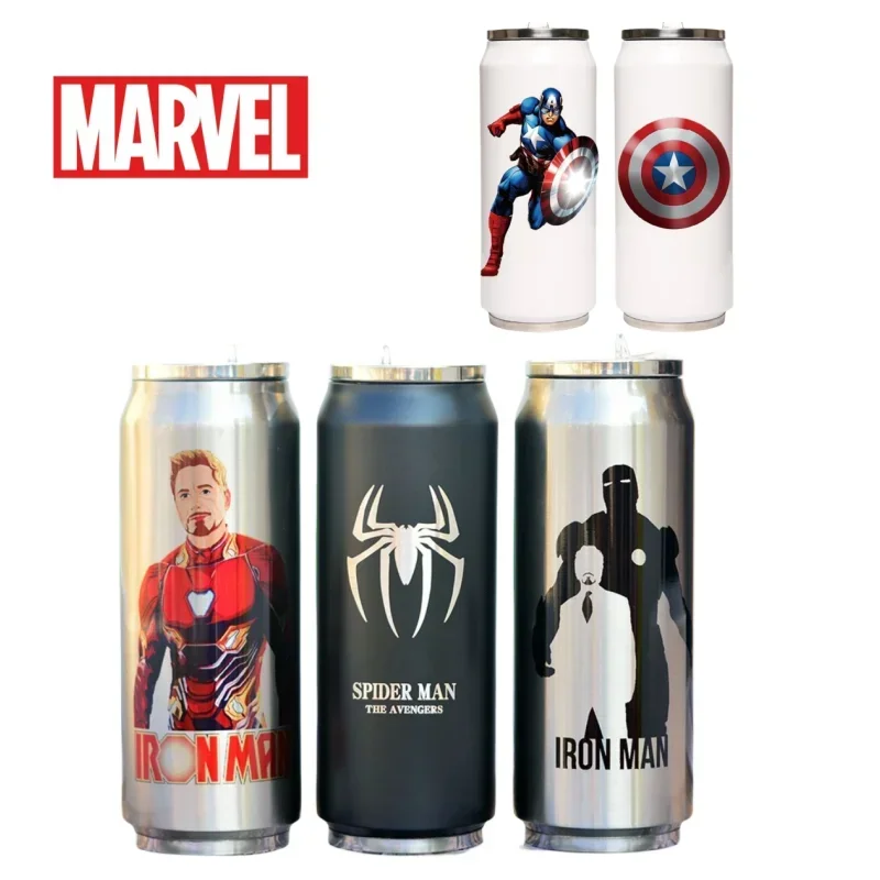 Marvel Movie Avengers Captain America Iron Man Personalized Creative Anti-fall and Anti-scalding Thermos Cup Christmas Gift