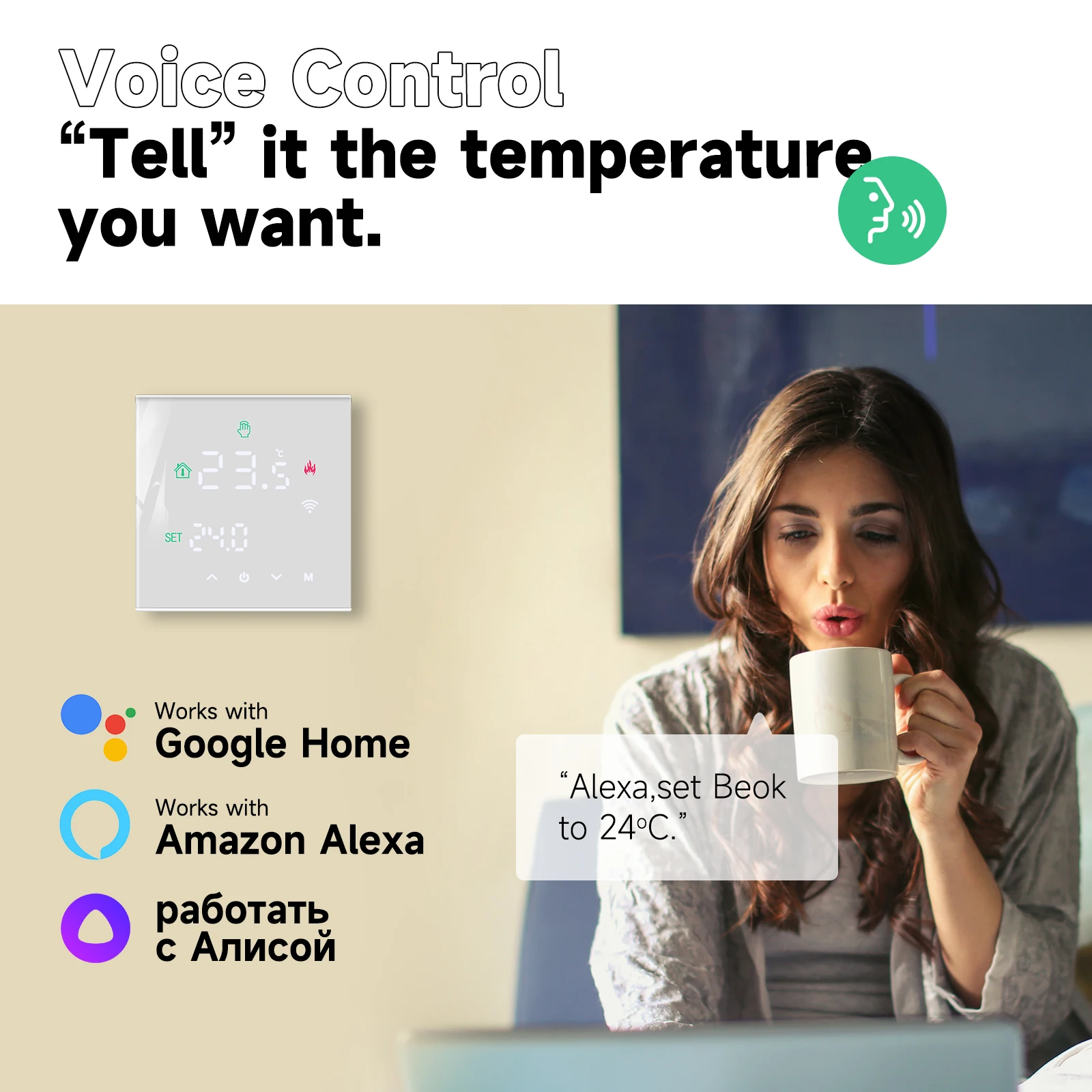 Beok Tuya Thermostat Wifi Gas Boiler Warm Floor Heating Temperature Controller Smart Thermoregulator Work With Alice Google Home