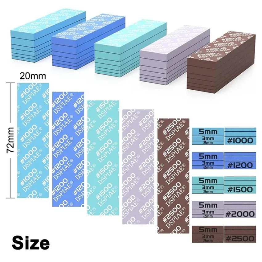DSPIAE 60PCS #180 - #2500 Mesh Polishing Sanding Sponge Set for GK Military Gundam Model Combo Arc Grinding Sandpaper Tools view 5