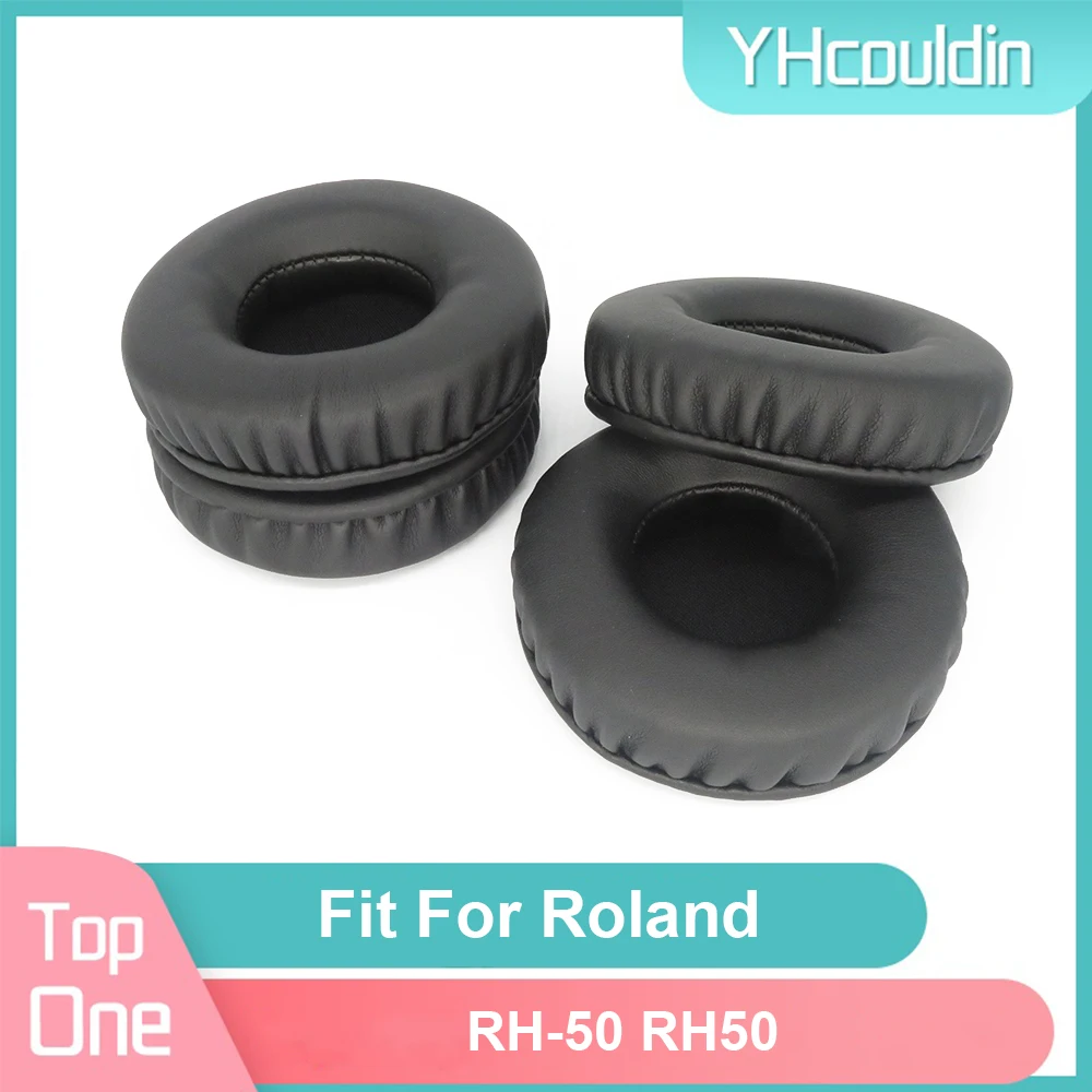 แผ่นรองหูฟังสำหรับ Roland RH-50 RH50หูฟัง Earcushions PU นุ่มแผ่นโฟมแผ่นรองหูฟังสีดำ