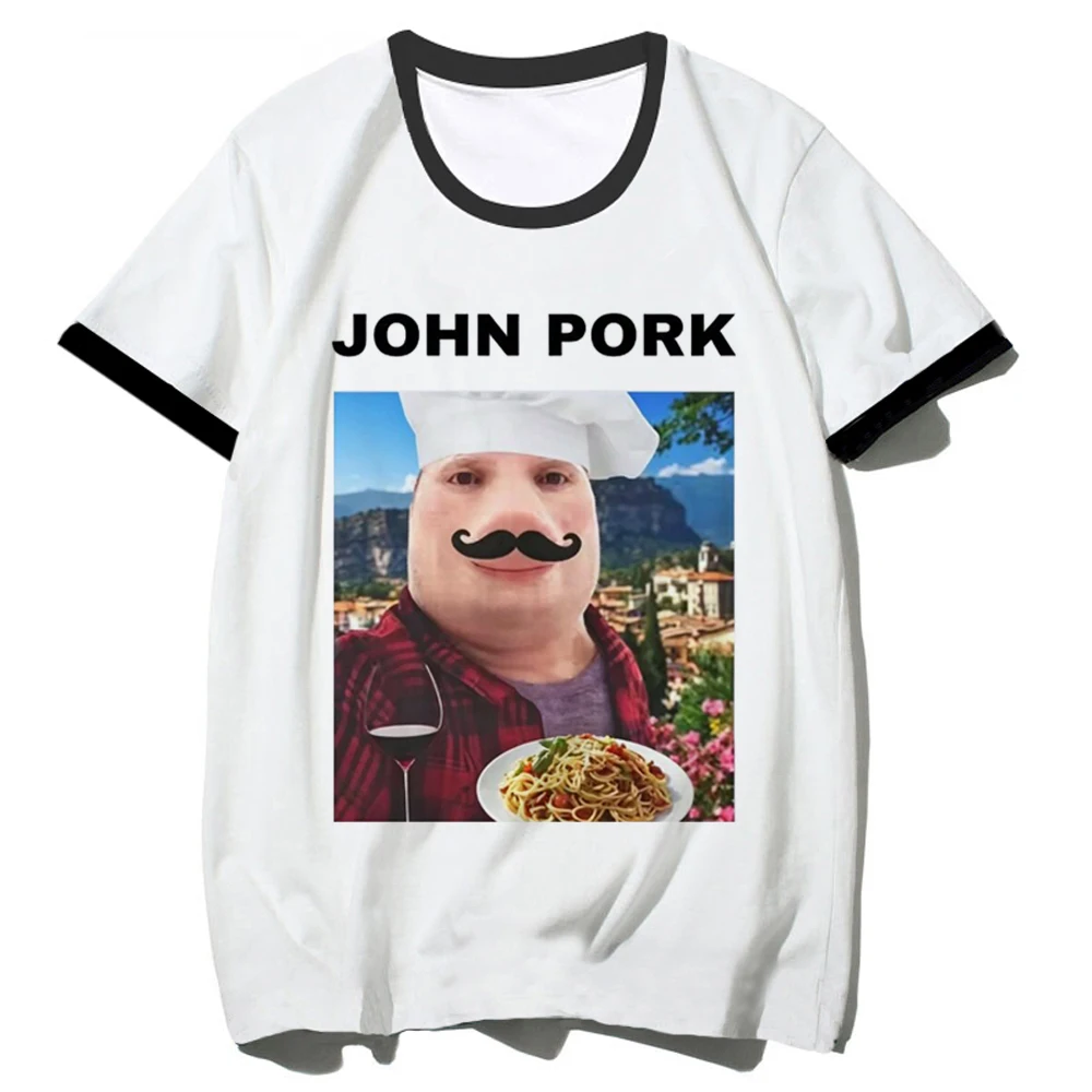 John Pork shirt shoujo kawaii party y2k aesthetic cute top tees kawaii summer gothic korean fashion clearance sales