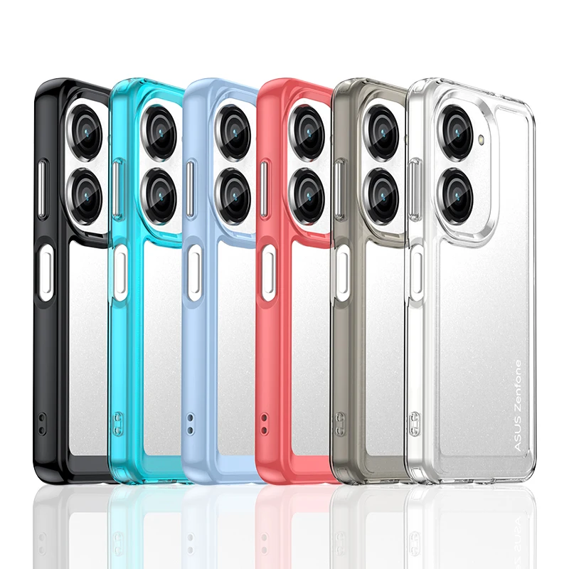 Para asus zenfone 10 caso para asus zenfone 10 capa coque funda duro translúcido quadro macio à prova de choque caso claro asus zenfone 10