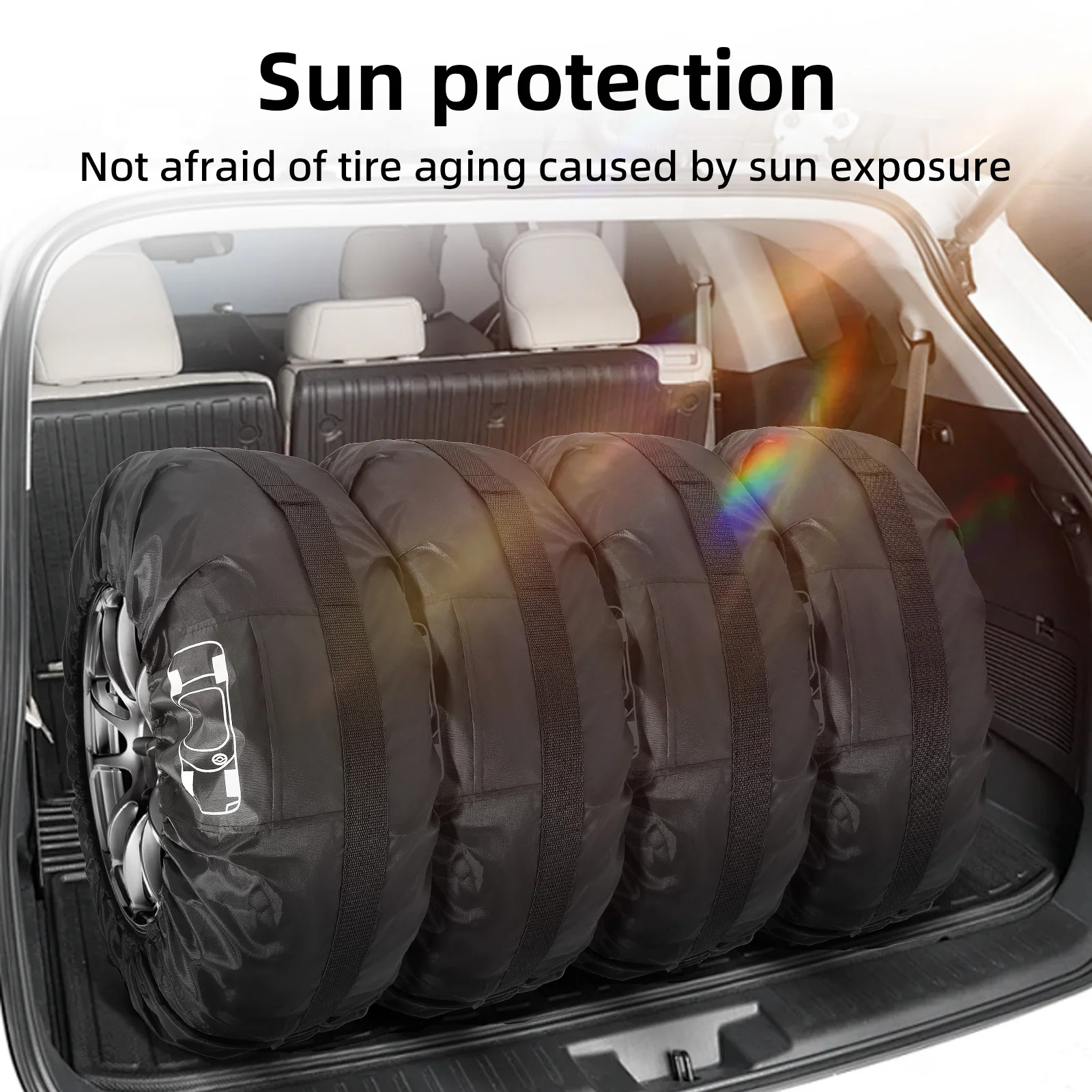 4PCS Car Auto Spare Tire Cover Case Polyester Wheel Tire Storage Bags Vehicle Tyre Accessories Dust-proof Protector Accessories