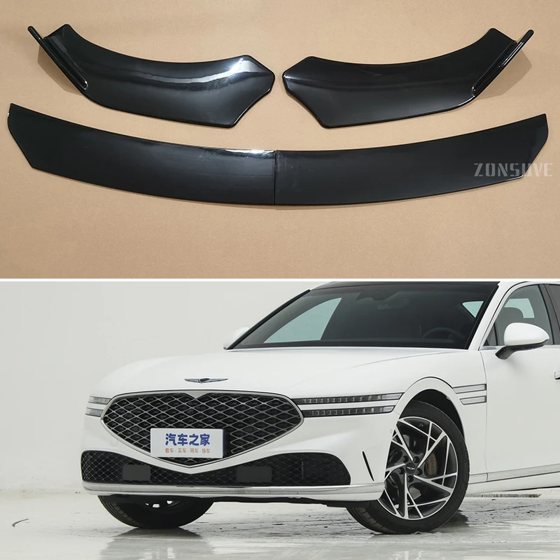 For Genesis G90 2016--2024 Year Front Bumper Lip Splitter Universal Spoiler Body Kit Accessories