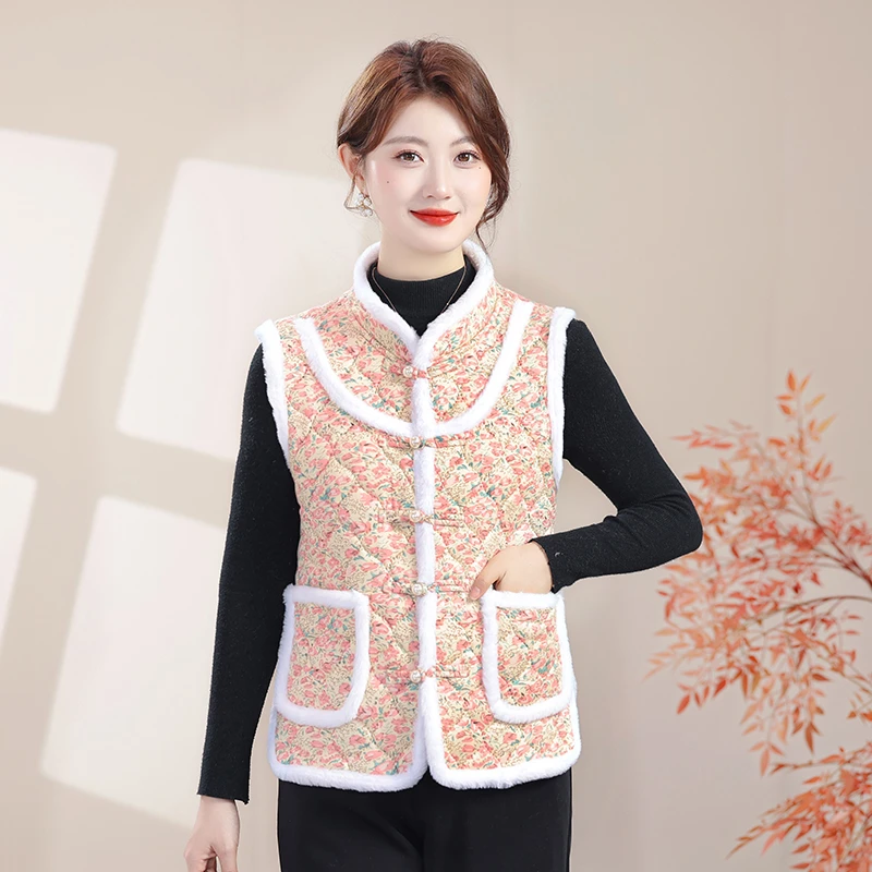 

Thiened Fce Apron Vest Women's Faionable oulder Protector Warmth Polyester Fiber Spring Autumn Winter Ladies Top